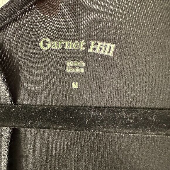 Garnet Hill Knit Trapeze Dress Black 3/4 Sleeve Knee Length Scoop Neck Medium - Picture 4 of 6